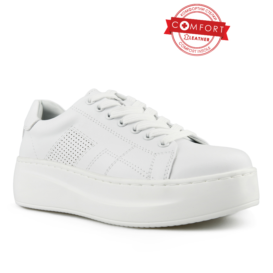γυναικεία παπούτσια φυσικό δέρμα λευκά 0