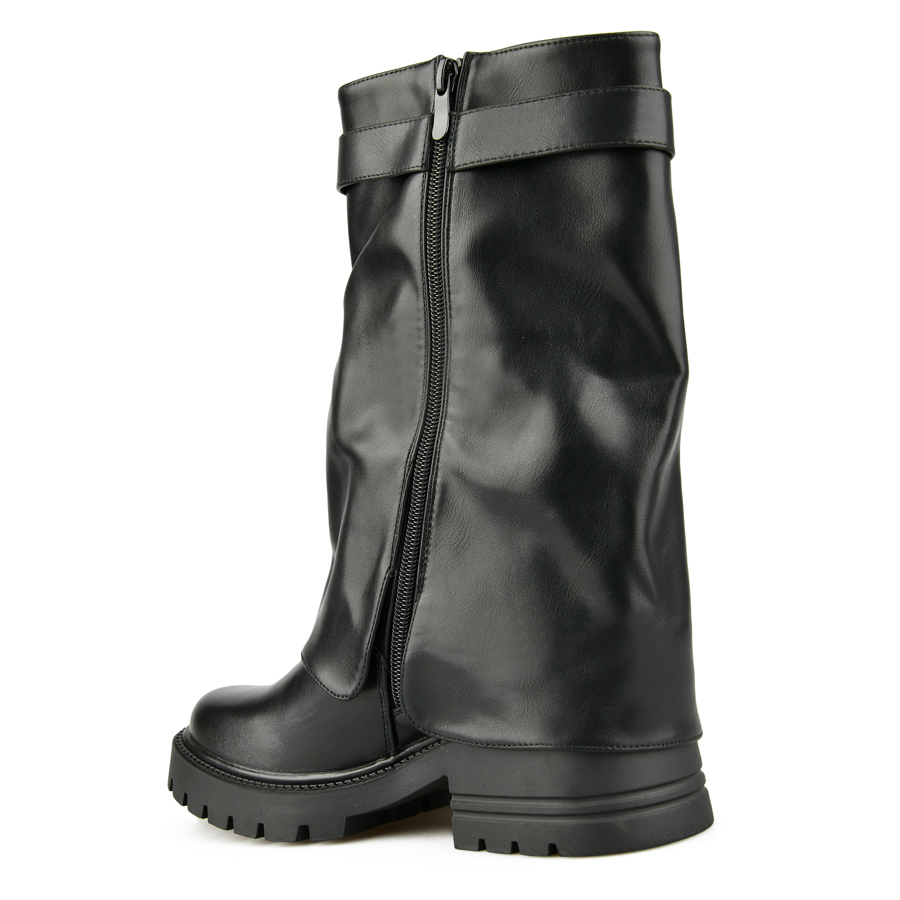 γυναικεία μποτάκια οικολογικό δέρμα μαύρο 3