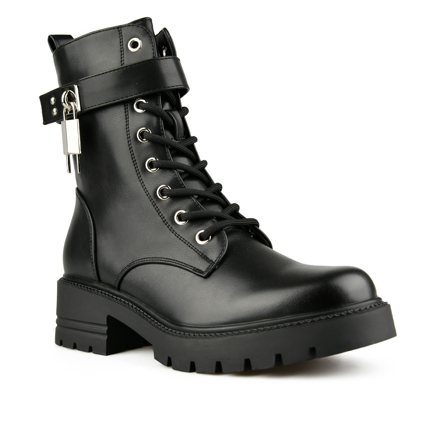 botine damă piele ecologică negru 1