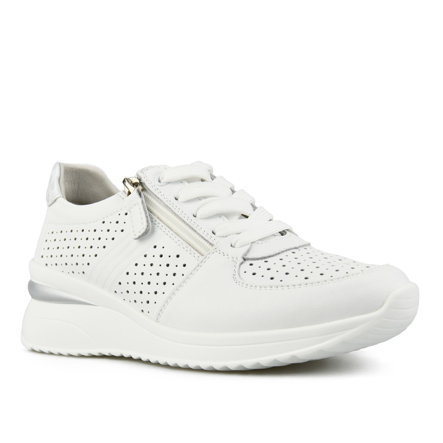 дамски обувки естествена кожа бели 2