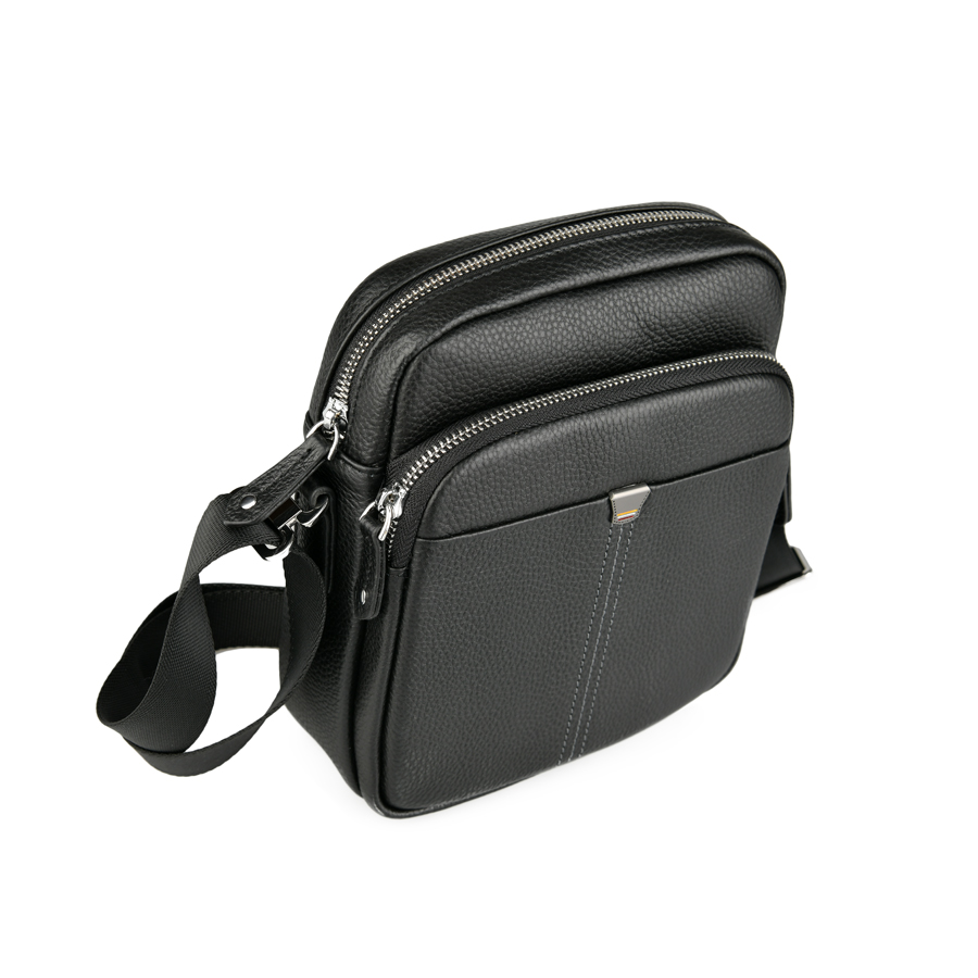 geantă bărbați piele naturală negru 2