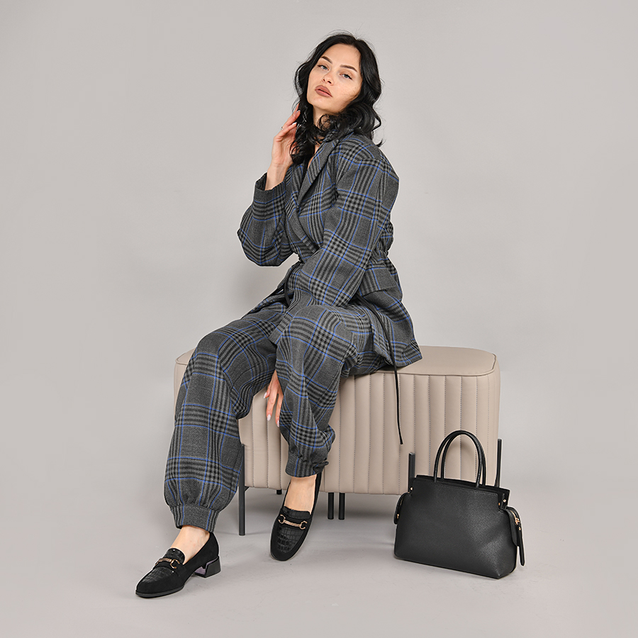 γυναικεία παπούτσια ύφασμα/οικολογικό δέρμα μαύρο 4