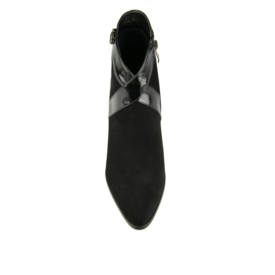 botine damă piele ecologică/textil negru 2
