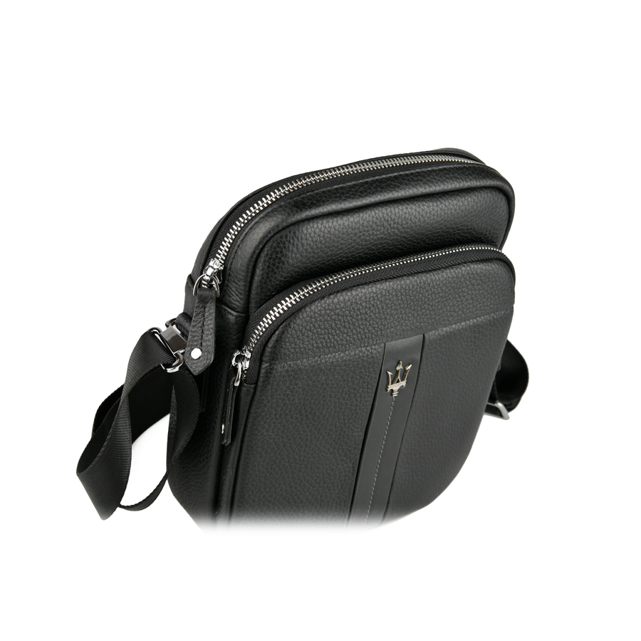 ανδρική τσάντα φυσικό δέρμα μαύρη 2