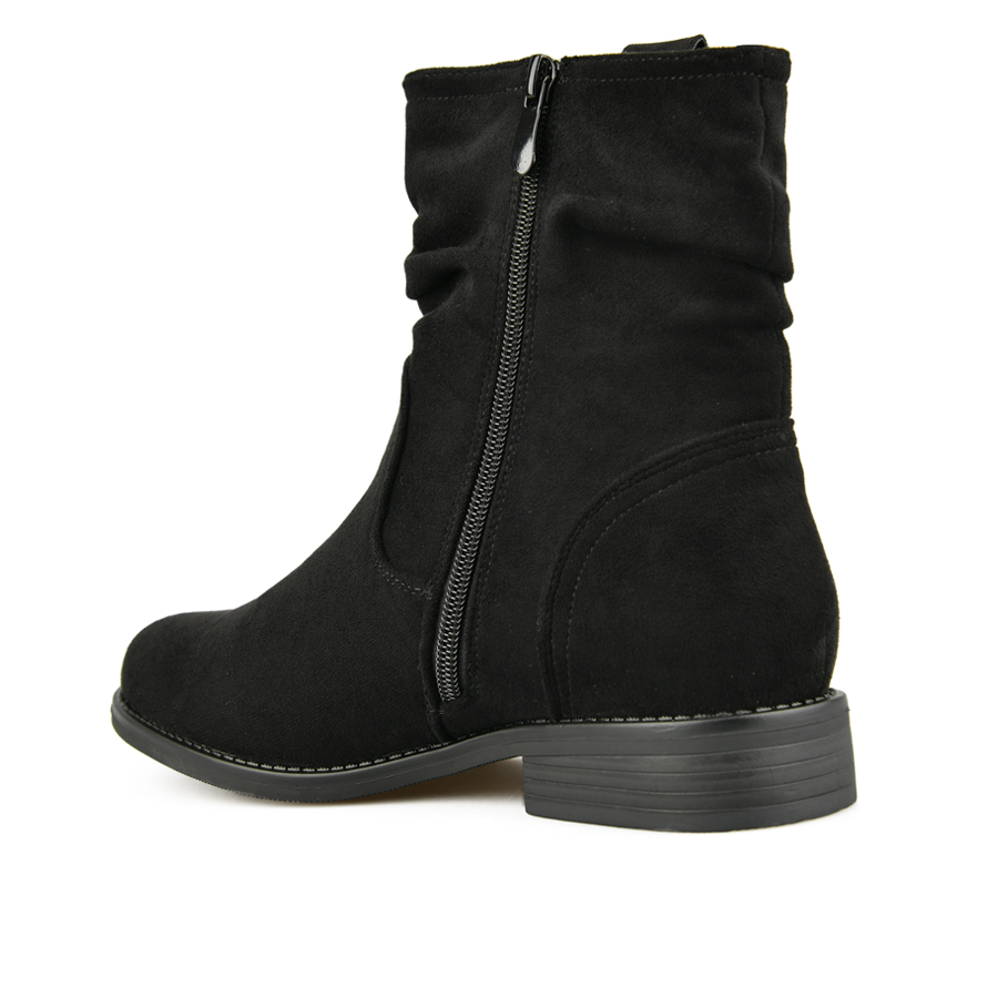 botine damă textil negru 3