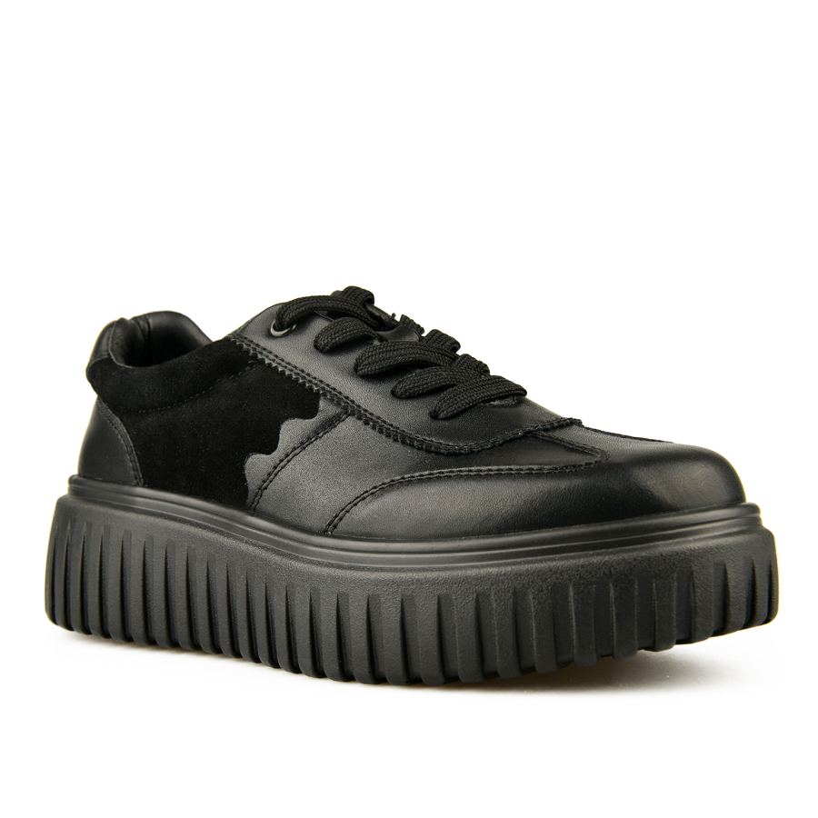 γυναικεία παπούτσια φυσικό δέρμα μαύρο 2