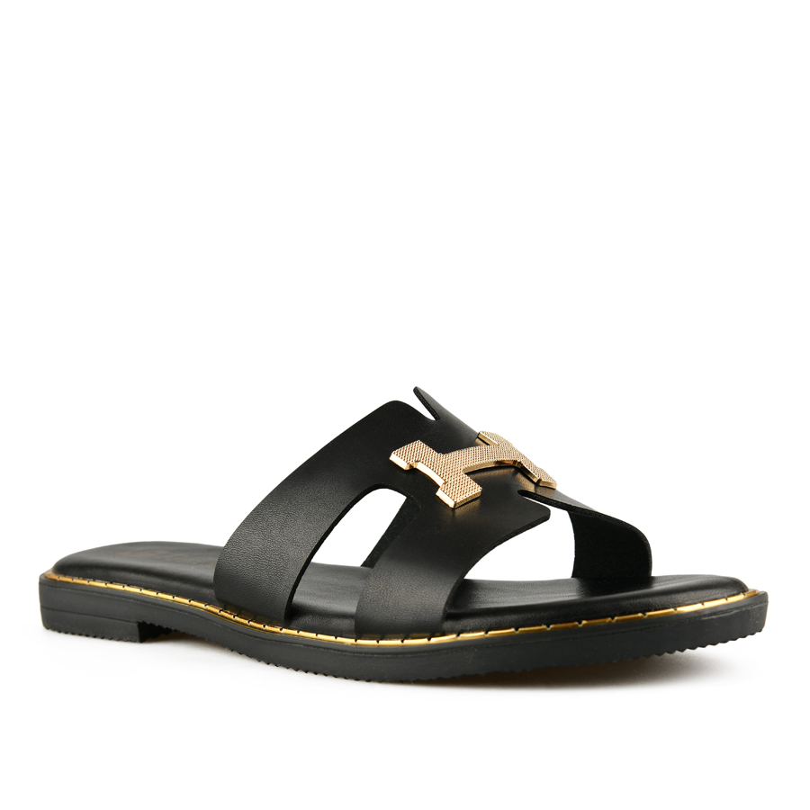 дамски чехли еко кожа черни 1