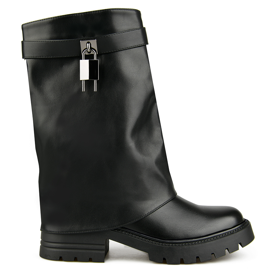 botine damă piele ecologică negru 0