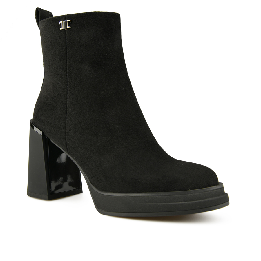 γυναικεία μποτάκια ύφασμα μαύρο 1