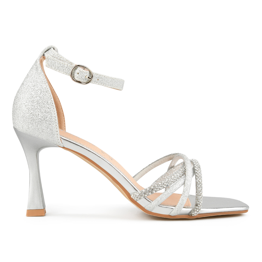 γυναικεία σανδάλια οικολογικό δέρμα ασημί 0