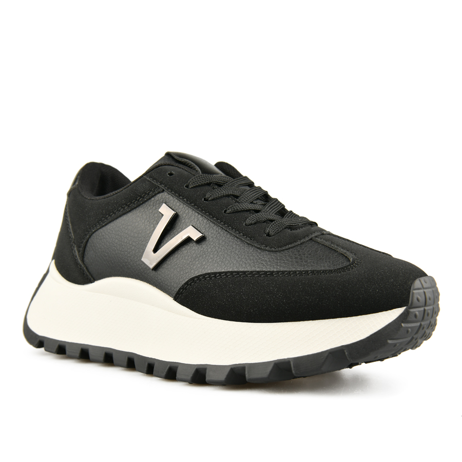 γυναικεία sneakers οικολογικό δέρμα μαύρο 1