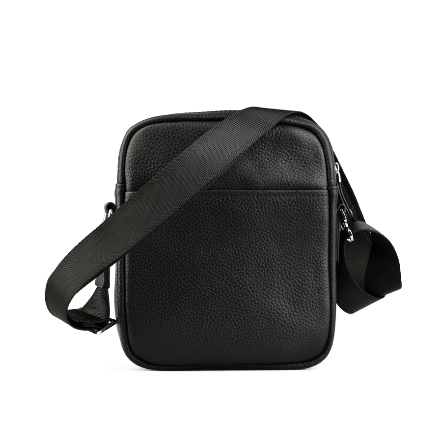 ανδρική τσάντα φυσικό δέρμα μαύρη 1