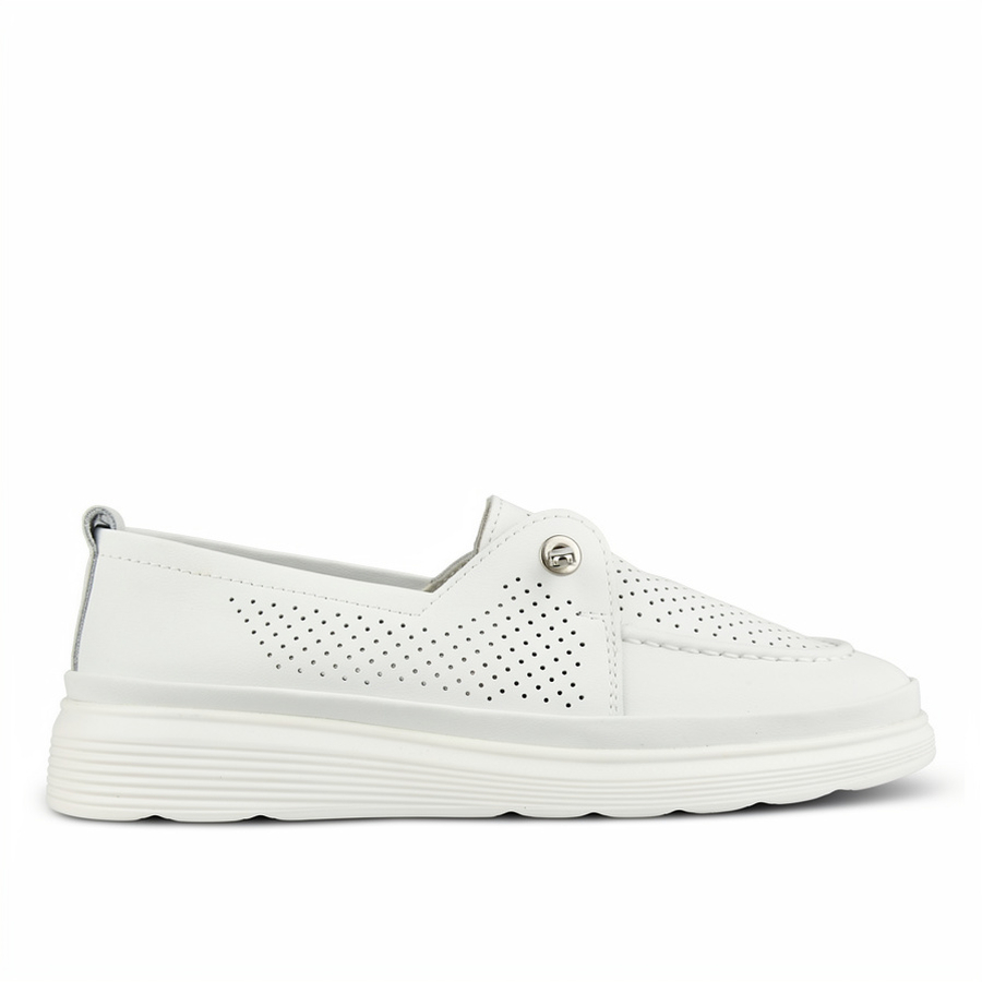 дамски обувки естествена кожа бели 0