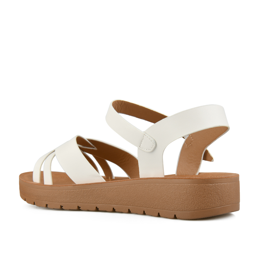 γυναικεία σανδάλια οικολογικό δέρμα λευκά 3