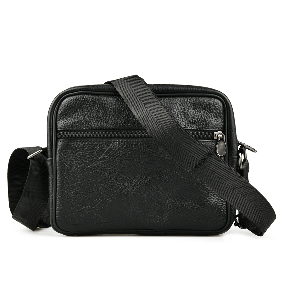 мъжка чанта естествена кожа черна 1