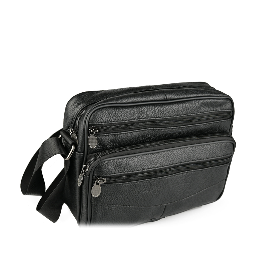 мъжка чанта естествена кожа черна 2