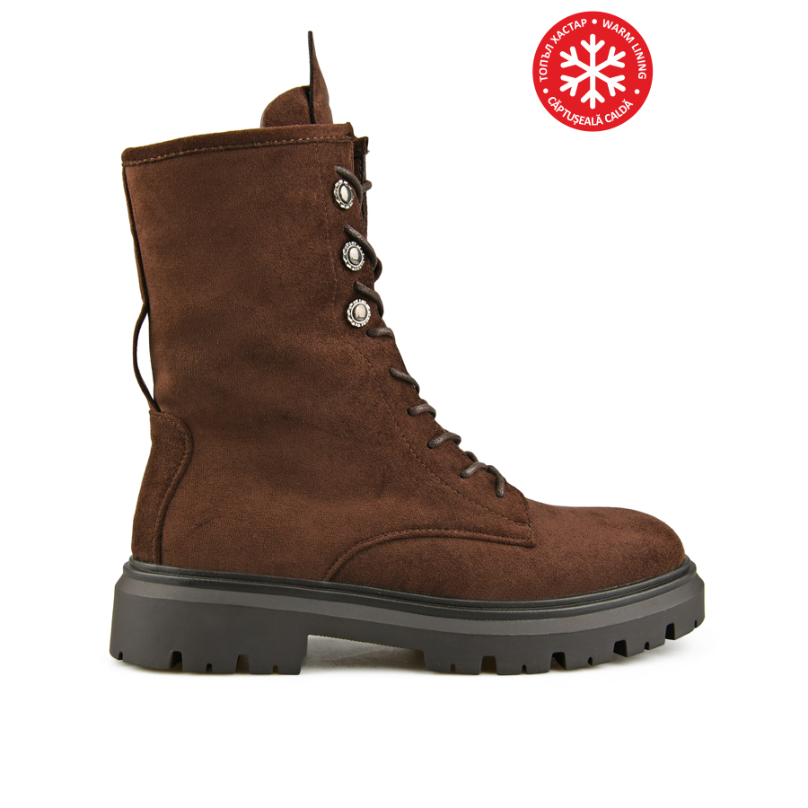 botine damă textil maro 0