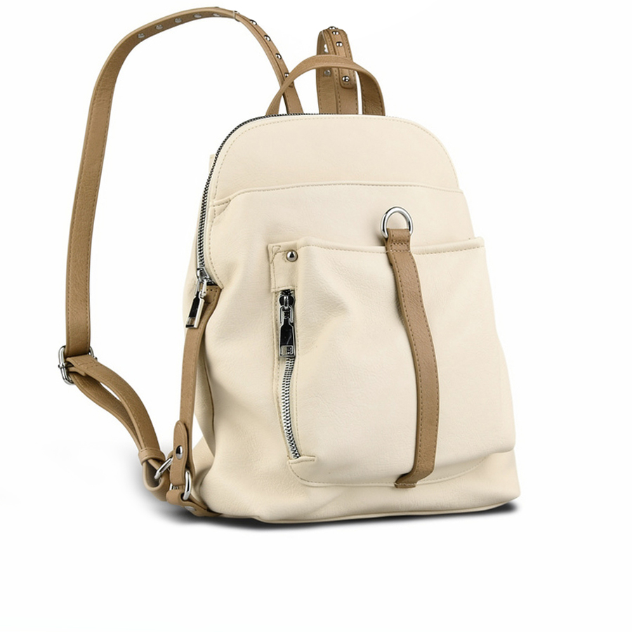 дамска раница еко кожа бежова 0