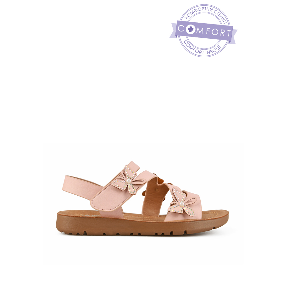 детски сандали еко кожа розови 0