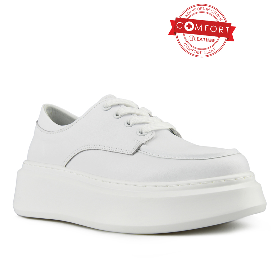 дамски обувки естествена кожа бели 0