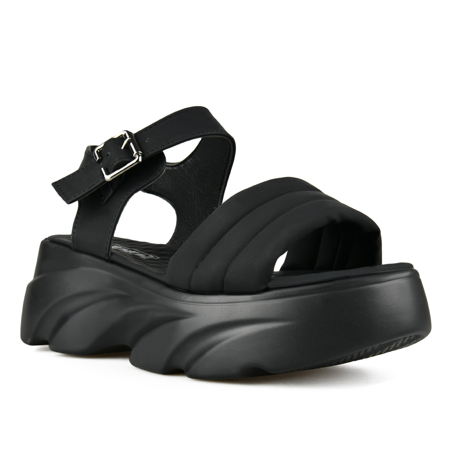 дамски сандали еко кожа черни 1