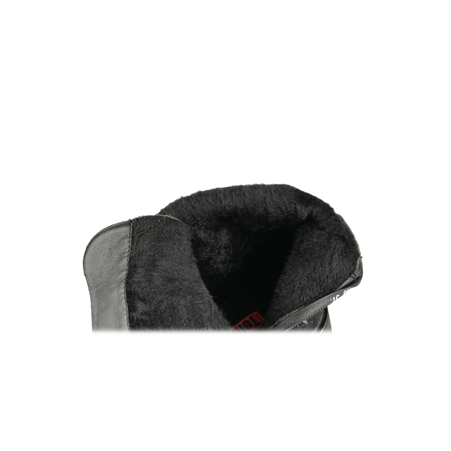 γυναικεία μποτάκια ύφασμα/οικολογικό δέρμα μαύρο 5