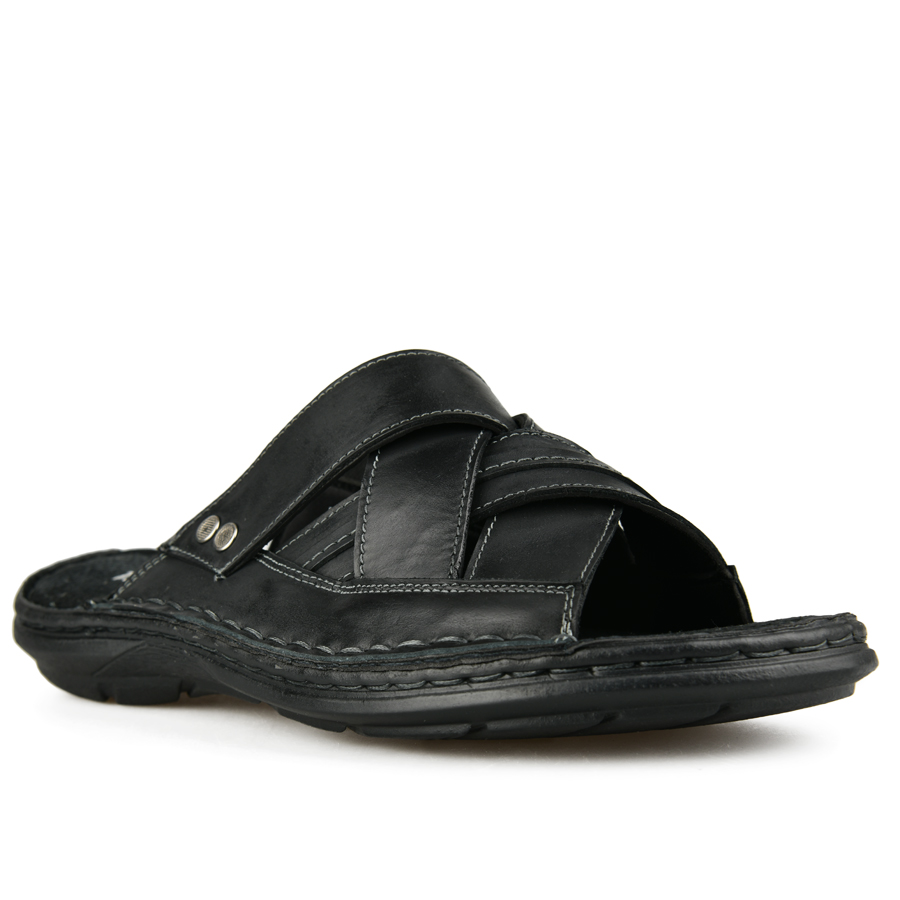 мъжки чехли естествена кожа черни 2