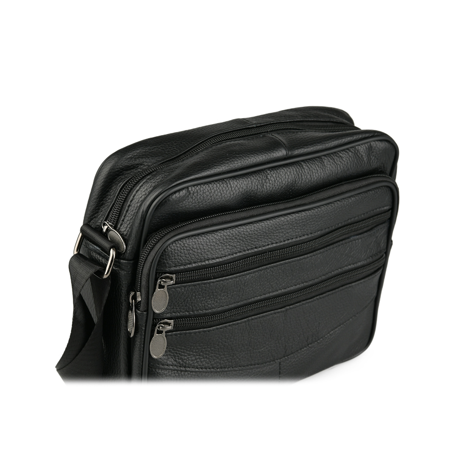 geantă bărbați piele naturală negru 2