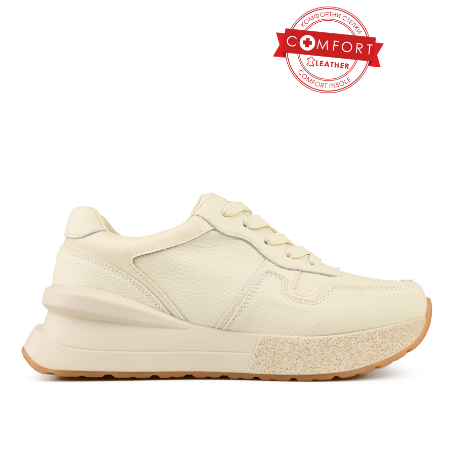 γυναικεία παπούτσια φυσικό δέρμα μπεζ 0