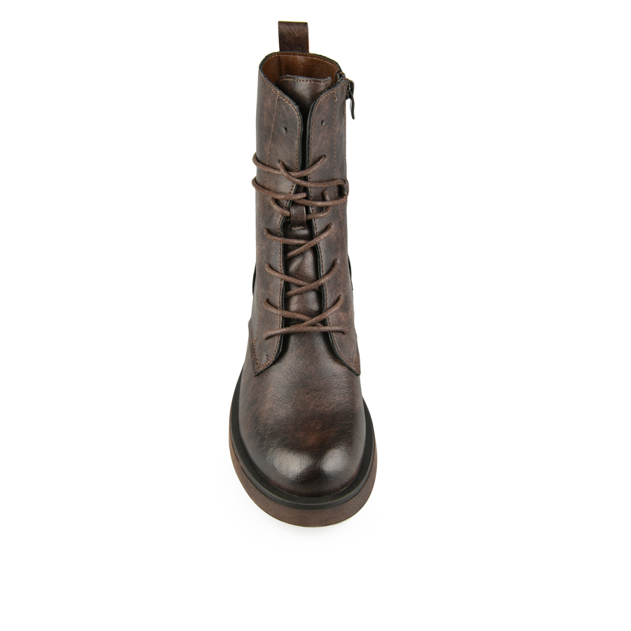 botine damă piele ecologică maro 2