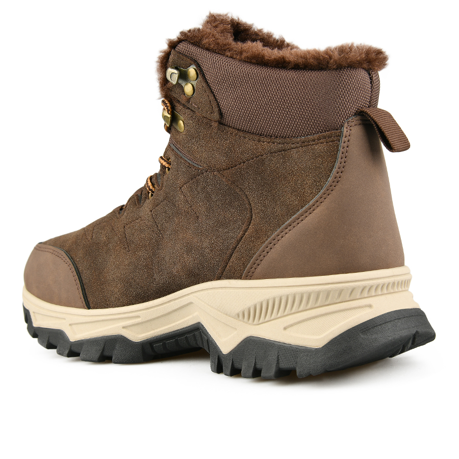 botine bărbați piele ecologică/textil maro 3