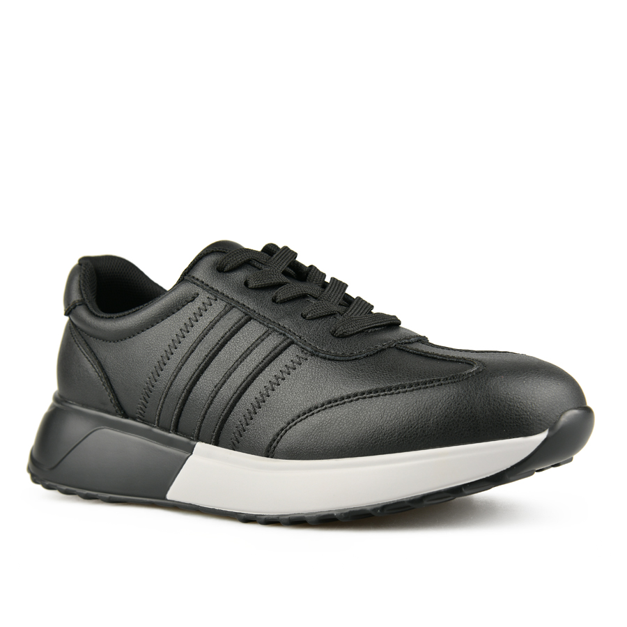 adidași damă piele naturală negru 1