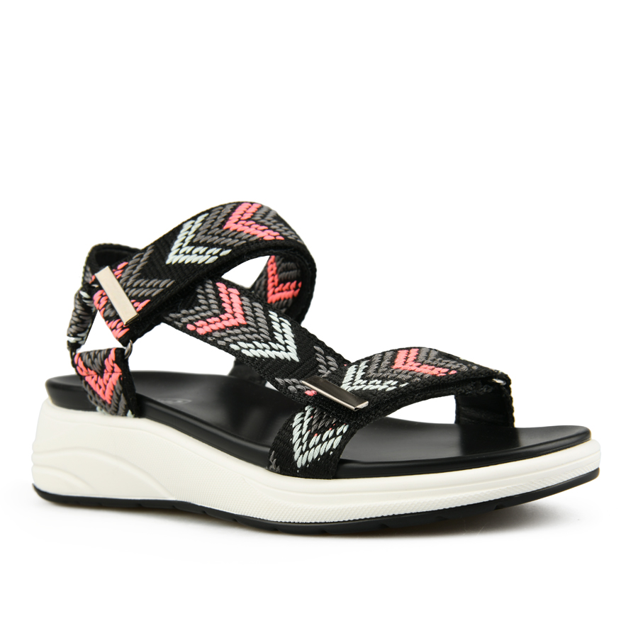 γυναικεία σανδάλια ύφασμα μαύρο 2