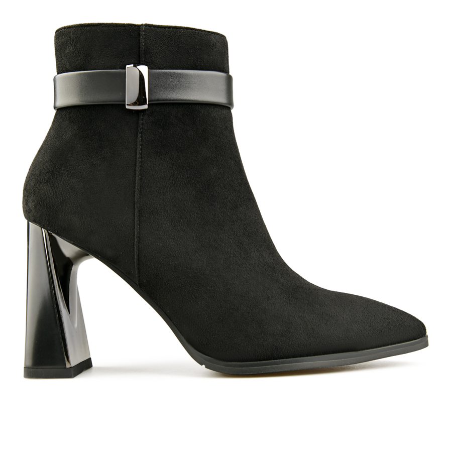 botine damă textil negru 0