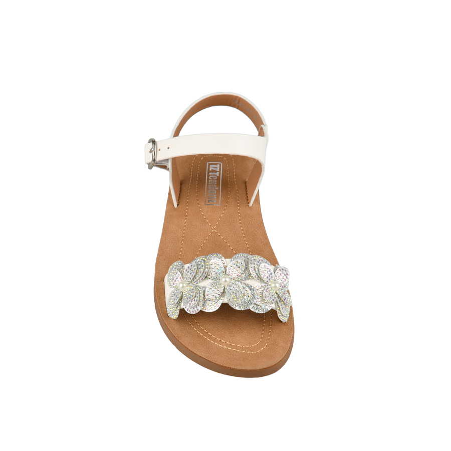 παιδικά σανδάλια ύφασμα/οικολογικό δέρμα λευκά 3