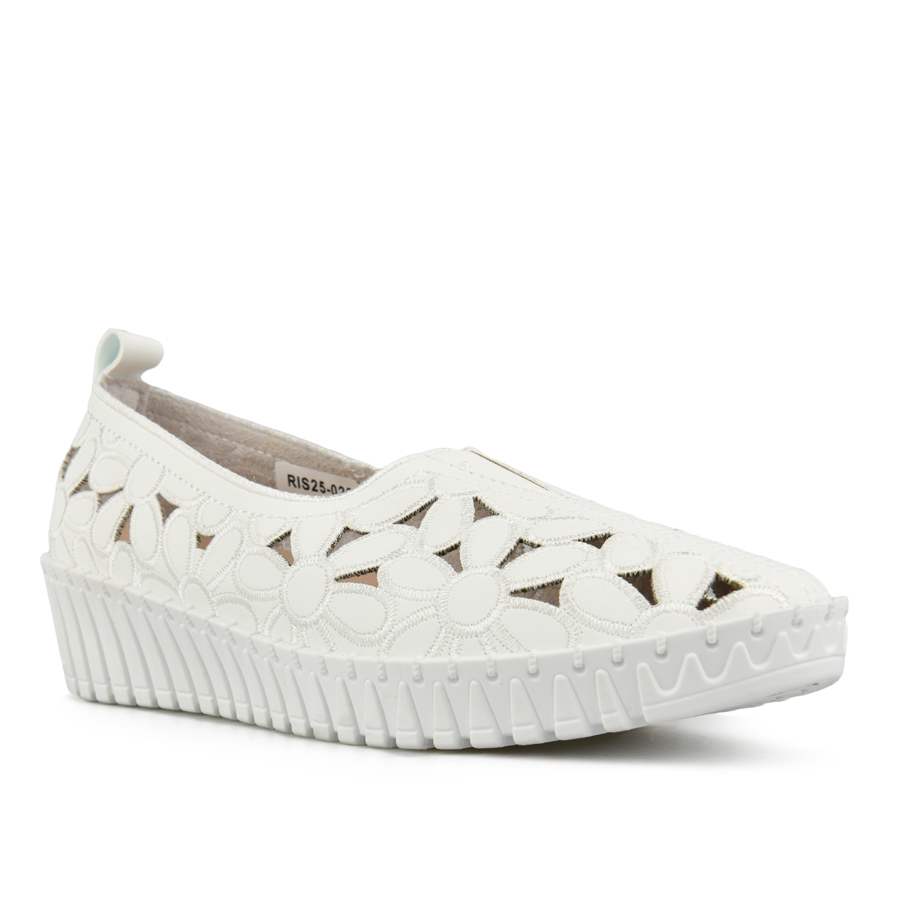 pantofi damă piele ecologică alb 2