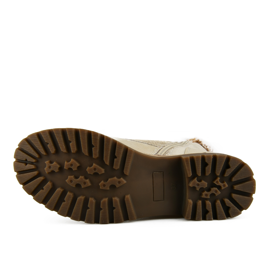 botine damă piele ecologică/textil bej 4