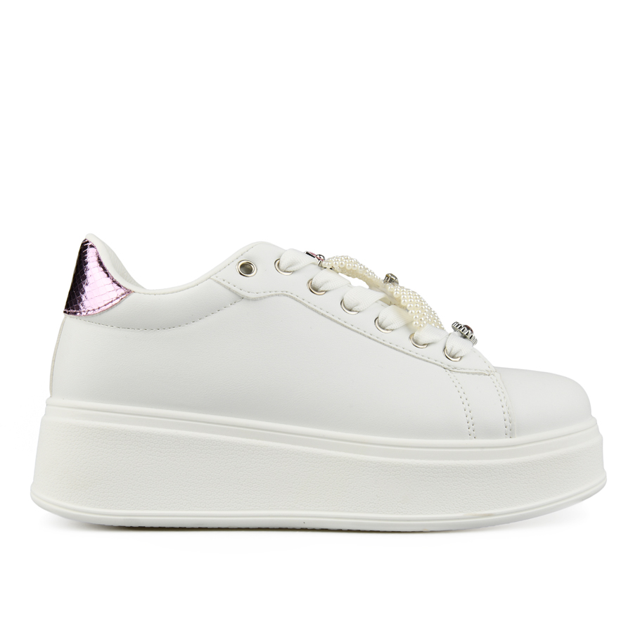 γυναικεία αθλητικά παπούτσια οικολογικό δέρμα λευκά 0