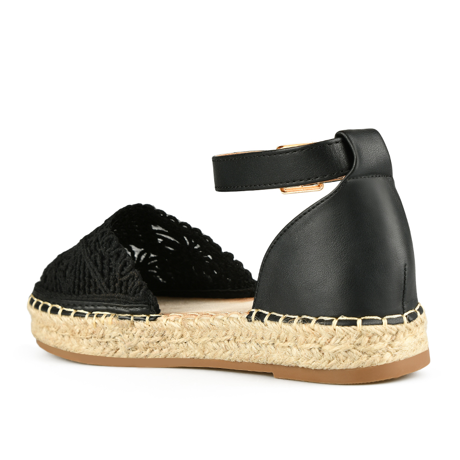 γυναικεία σανδάλια ύφασμα μαύρο 2