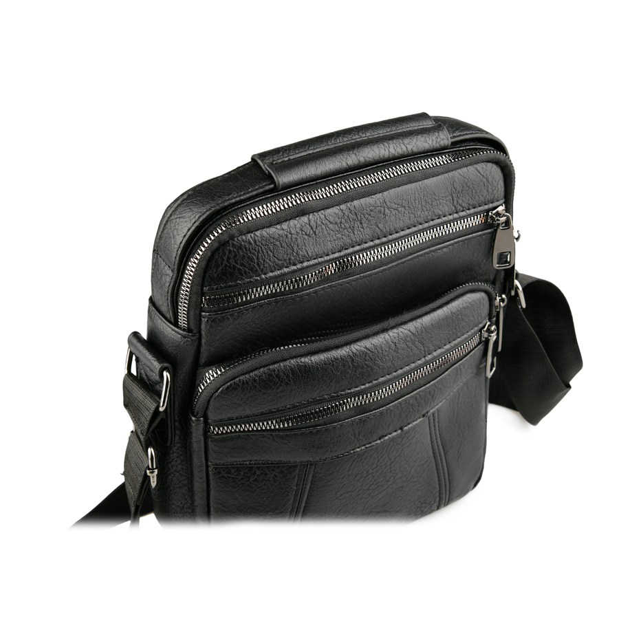 geantă bărbați piele naturală negru 2