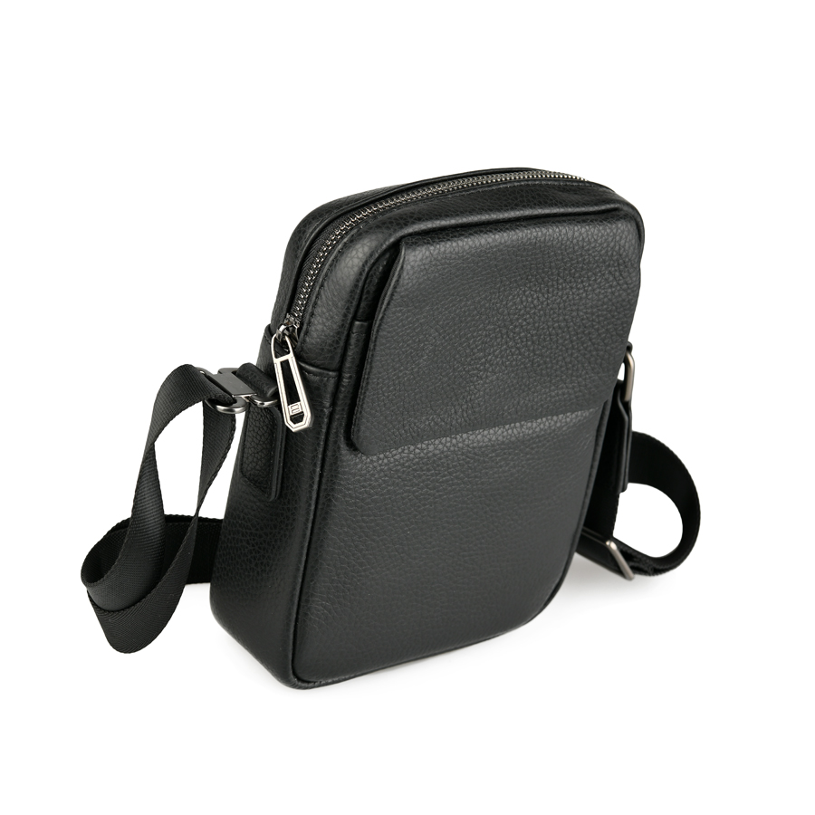 ανδρική τσάντα φυσικό δέρμα μαύρη 2