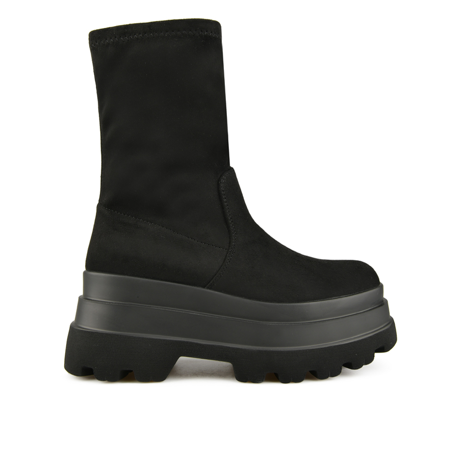 botine damă textil negru 0