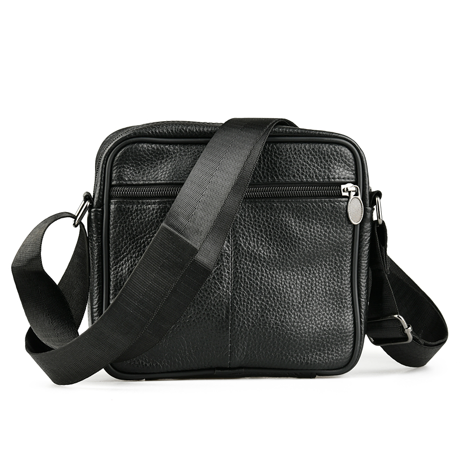 мъжка чанта естествена кожа черна 1