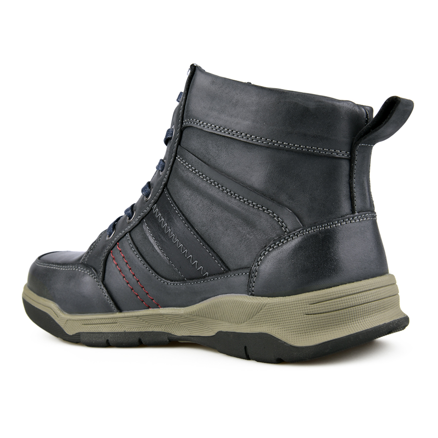botine bărbați piele naturală albastru închis 3