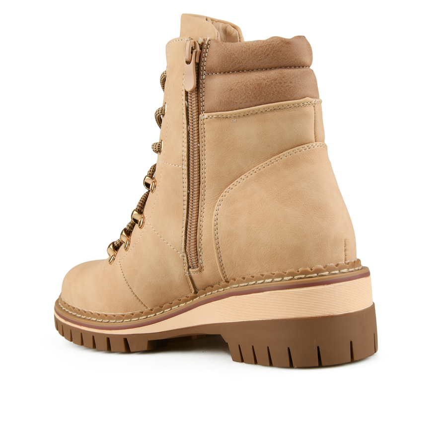 botine damă piele ecologică bej 3