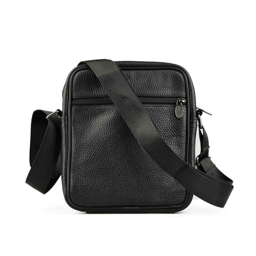 мъжка чанта естествена кожа черна 1