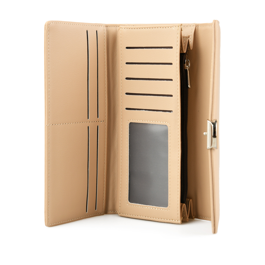 portofel damă piele ecologică bej 2