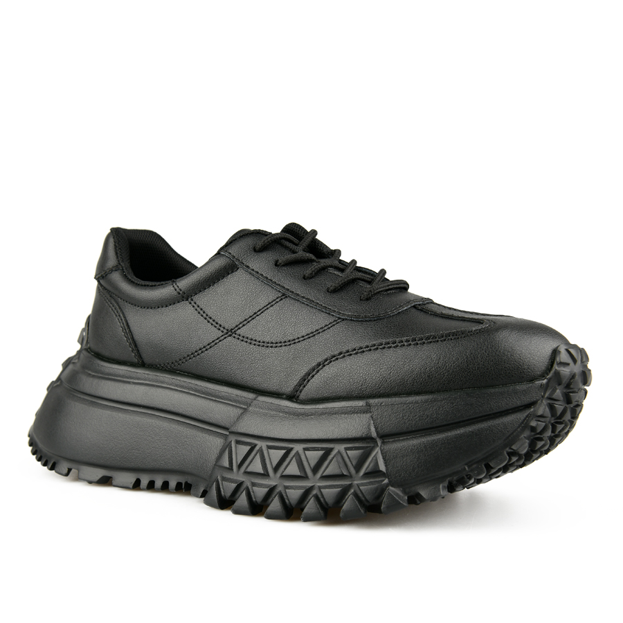 adidași damă piele naturală negru 1