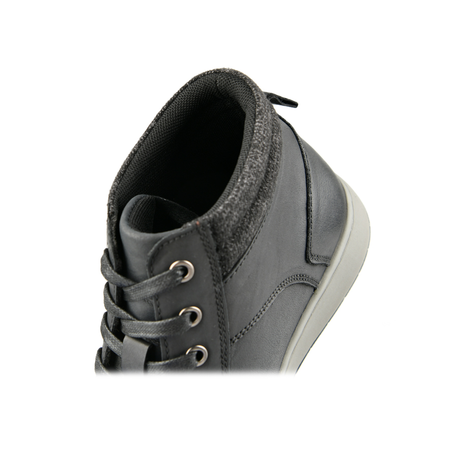 botine bărbați piele naturală/textil negru 5