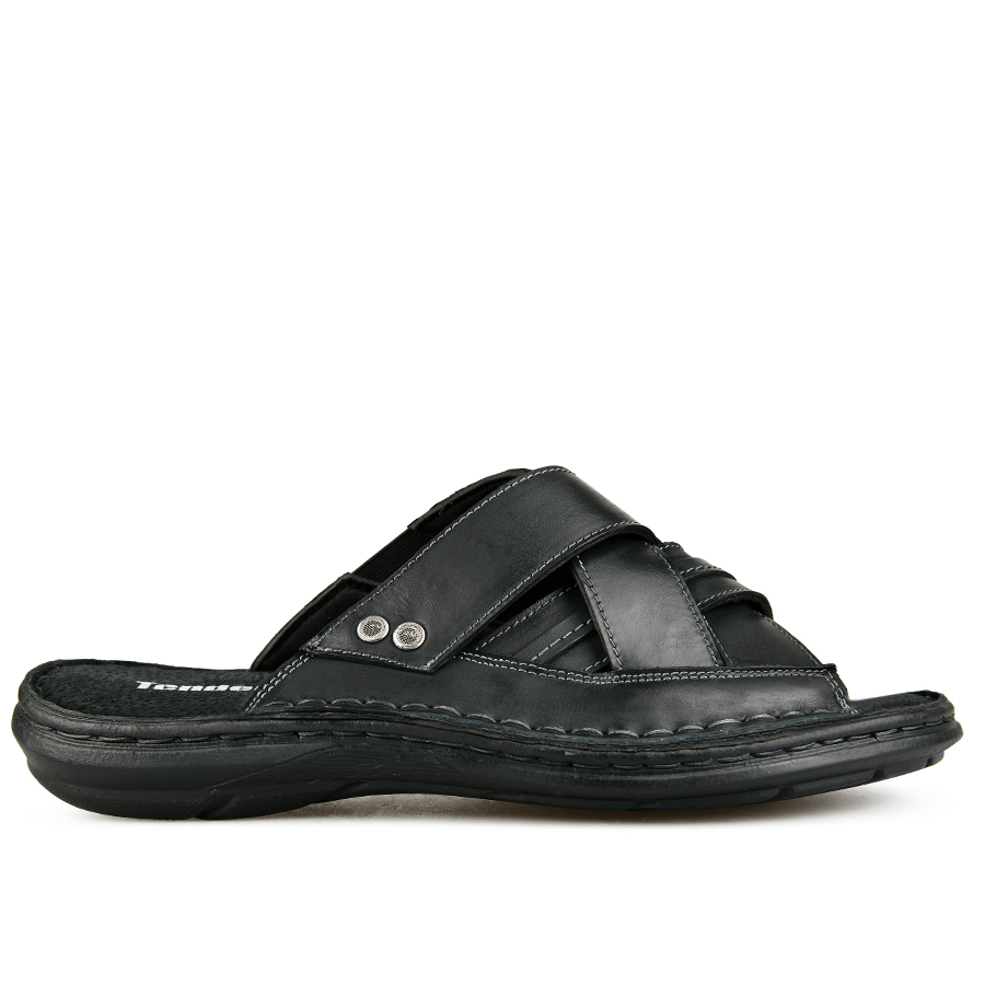 мъжки чехли естествена кожа черни 0